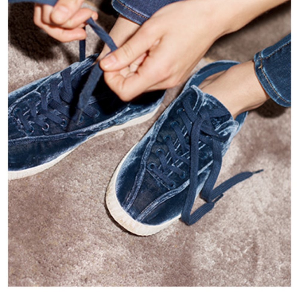Madewell Navy Velvet Sneakers - Picture 6 of 8
